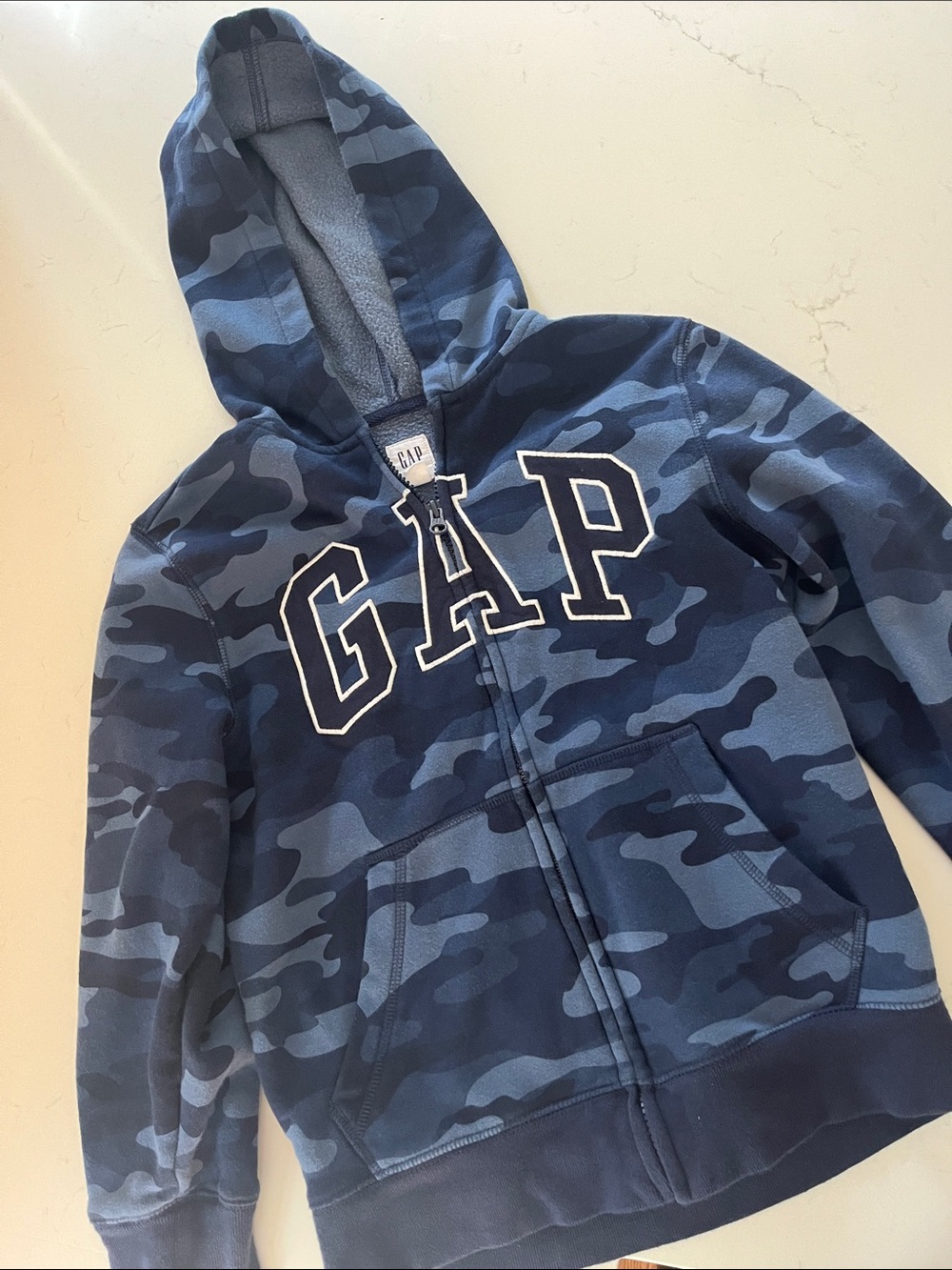 GAP Blue Camo Zip-Up Hoodie